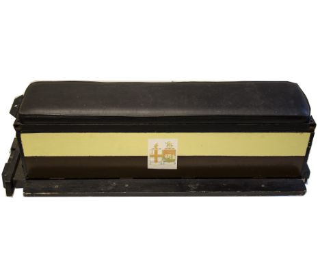 A 5" Gauge Bogie Ride-on Wagon, overall length approx 45", in box form with hinged lid and padded top, the frame with longitu