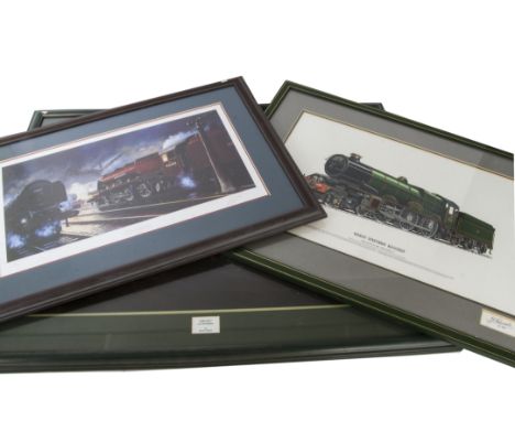 Vintage Locomotive Furnishing Prints, a framed and unframed group, including framed and glazed, 'Stanier Pacifics at Rest' li