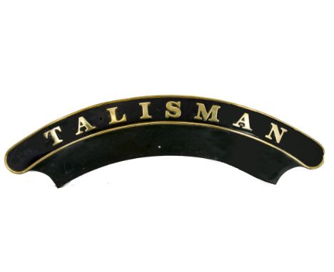 An Original Great Western Railway 'Saint' Class Locomotive Nameplate 'Talisman', iron and brass, from locomotive no 2989, bui