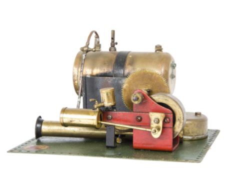 A Bowman Model M101 Live Steam Spirit-Fired Stationary Engine, large-boilered model on green base with oil-pot, detachable ch