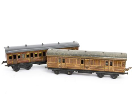 Märklin and Bassett-Lowke Gauge 1 GNR/LNER Coaching Stock, comprising Märklin 1st/3rd composite no 2875 in printed teak liver