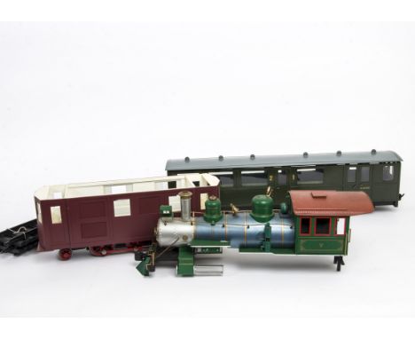 A Scratch-built G Scale Push-Pull Coach and Part-built 2-4-2 Diesel/Electric Locomotive and Other Items, the coach on commerc