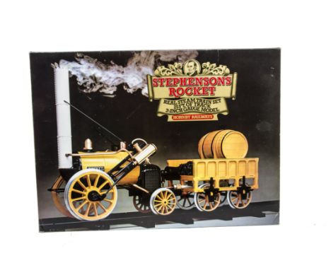 A Hornby 3½" Gauge G100 Live Steam Stephenson's Rocket Set, designed for gas-firing, complete with Tender, gas Tank, spanner,
