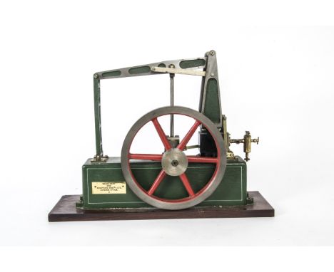 A 'Beam Andy' Single-Cylinder 'Grasshopper' Steam Engine, with 8" diameter flywheel, cylinder approx 1" bore x 2" stroke, wit