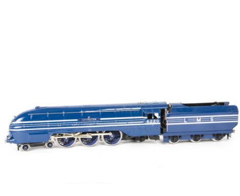 An ACE Trains O Gauge 2/3-rail E/12 'Coronation' Pacific Locomotive and Tender,  in LMS streamlined blue livery as no 6220 'C