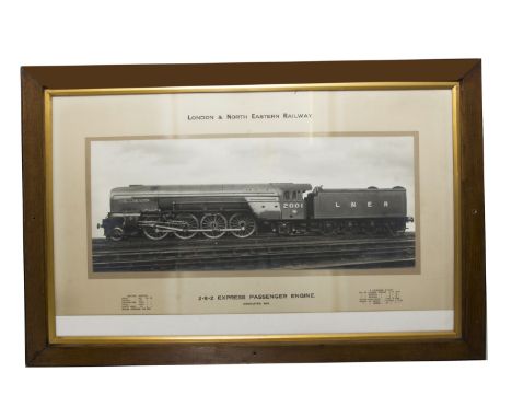Gresley P2 Cock O The North 1934, a sepia photograph of the London &amp; North Eastern Railway 2-8-2 Express Passenger Engine