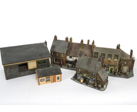 A Large Collection of Scratch-and Kit-built Finescale O Gauge Buildings,  including single- and double-track engine sheds, go