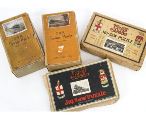 Chad Valley Jigsaws, a group of twelve GWR jigsaws in original boxes, four depicting trains, 'Speed', Royal Route To The West