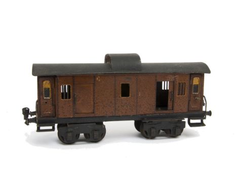 A Märklin Gauge 1 Continental 30cm-long Baggage/Brake Van, finished in original brown livery as no 1936, with four sliding do