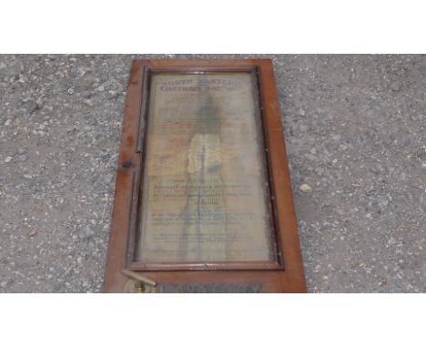 An Edwardian Railway Carriage Lavatory Door, teak door with upper glazed panel inset with poster advertising  South East and 