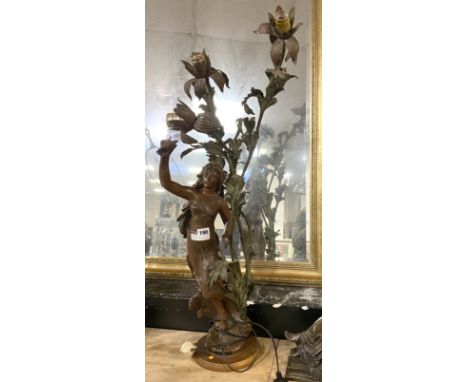 LARGE METAL GIRL TRIPLE LAMP 90CMS (H)