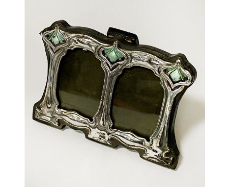 HM SILVER &amp; ENAMEL DOUBLE PHOTO FRAME