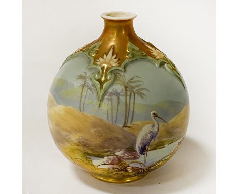 ROYAL WORCESTER HAND PAINTED POT SIGNED BY THE ARTIST 10CMS (H)
