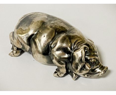 HM RUSSIAN SILVER PIG WITH RUBY EYES