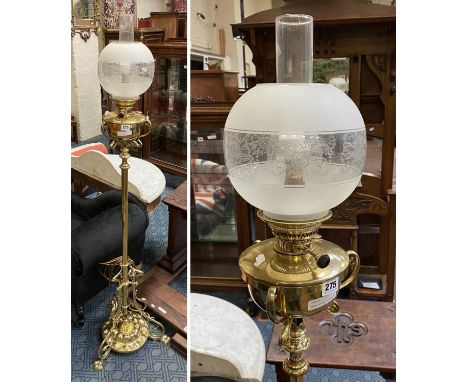 BRASS ART NOUVEAU STANDARD LAMP/GAS/ELECTRIC LAMP