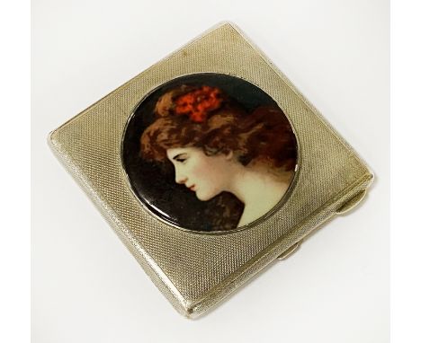 HM SILVER &amp; ENAMEL COMPACT