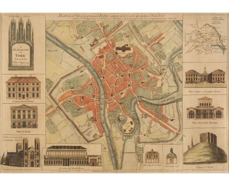 York. Chassereau (Peter), Plan de la Ville et Foubourgs de York, Capitale de la comté du meme nom..., avec les Augmentations,