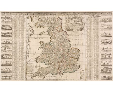 England &amp; Wales. Willdey (George), A New &amp; Correct Map of England &amp; Wales now called South Britain, done from the