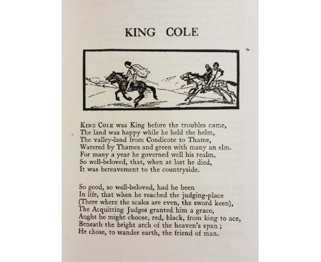 Masefield (John). King Cole, limited edition, London: William Heinemann, 1921, signed by the author to the limitation page, b