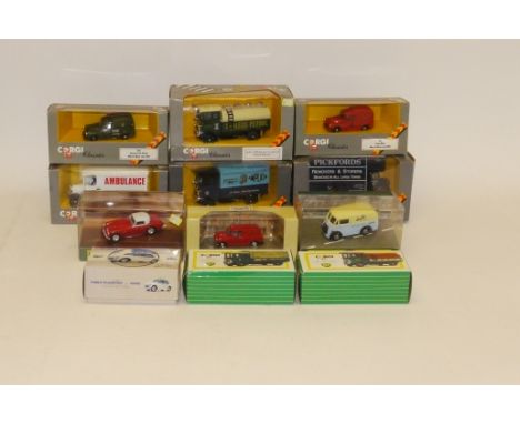 boxed Corgi,  all vintage domestic and commercial vehicles, including twelve Corgi Classic models, six Cars of the 50s, seven