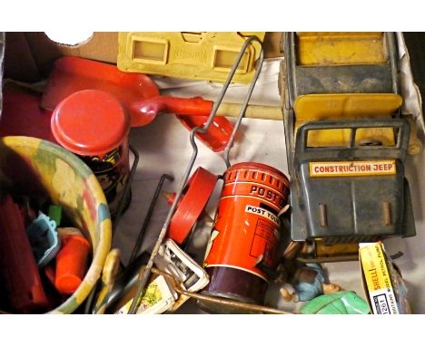 1960's Japanese tinplate Military Command Jeep, potentially by K Toys, military green, beige interior and base plate, frictio