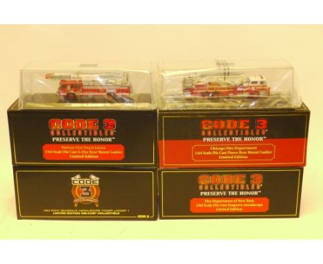 Code 3 Collectibles Fire Service Vehicles, boxed 1:64 scale American fire service limited edition vehicles 'Fire and Rescue' 