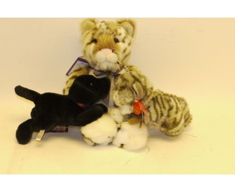 Bearhouse Bears Steiff and Keel Toys Bearhouse Bears Stanley snow leopard by Charlie Bears with a bow (17in tall BB153054B) S