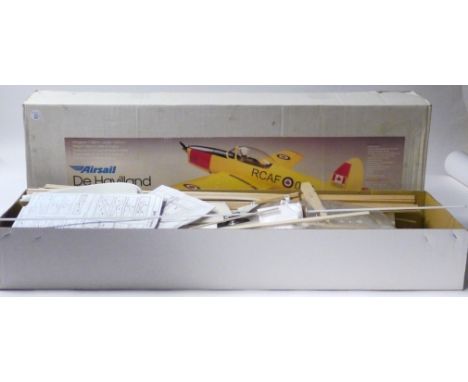 Cambrian Radio Controlled Model Spitfire Kit, pre-cut balsa and ply parts with veneered foam wings and a Airsail De Haviland 