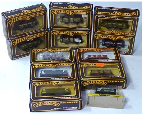 Mainline OO Gauge Freight Stock, eleven 4-wheeled wagons by Mainline including 'David Jones', 'Gas Light & Coke' and others, 