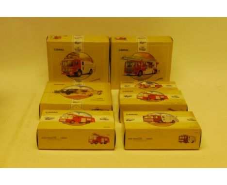 Corgi Classics, all boxed international fire service, some limited edition including, Cardiff AEC Ladder Fire Engine (97385),