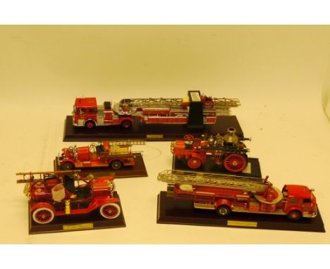 Franklin Mint Fire Engines, all 1:18 scale including, 1916 Ford Model T, 1954 American La France,  1922 Ahrens Fox, and a 196