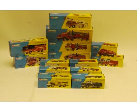 Corgi Classics, all boxed international fire service, some limited edition including, Chicago Mack B Series Aerial Ladder Tru