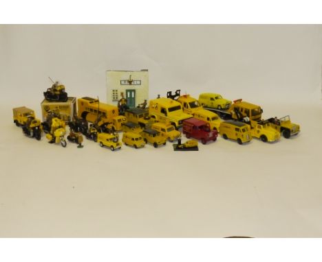 Automobile Association Vehicles, Mostly repainted and unboxed, Including   a white metal painted recovery vehicle, Budgie tow