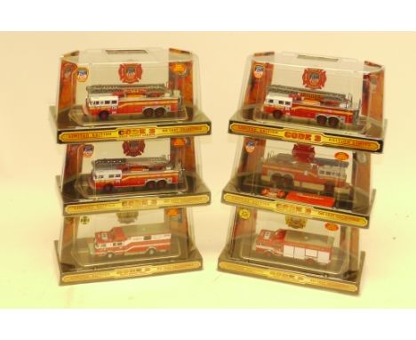 Code 3 Collectibles Fire Service Vehicles, boxed 1:64 scale American fire service limited edition vehicles including, Pierce 