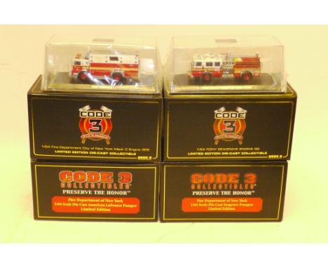 Code 3 Collectibles Fire Service Vehicles, boxed 1:64 scale American fire service limited edition vehicles, 'Fire and Rescue'