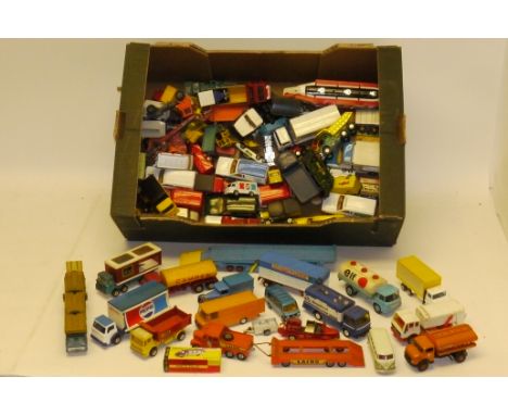 Post-war Diecast, Mostly  playworn, commercial and private vehicles including  Matchbox king size Laing Scammell 6X6 Tractor 