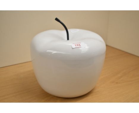 A large Silea white ceramic apple, h18cm