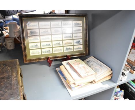 A vintage framed set of 25 Lambert and Butler cigarette cards, w46cm, sold together with a coronation of H.M King George VI c