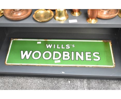A vintage Will's Woodbines enamelled advertising sign, 71cm x 23cm