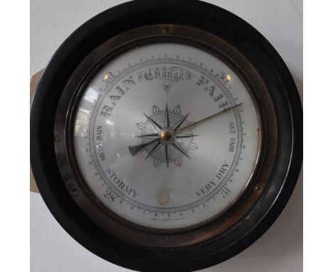 A German anaroid barometer, ebonised cased