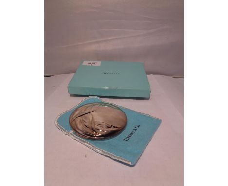 A BOXED TIFFANY&amp;CO POCKET MIRROR WITH PROTECTIVE SLEEVE 