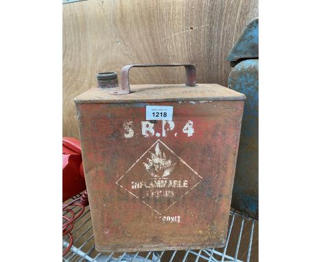 A VINTAGE SM AND BP FUEL CAN AND A FURTHER FUEL CAN 
