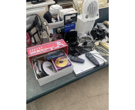 AN ASSORTMENT OF ITEMS TO INCLUDE A PHILIPS DVD PLAYER, DOCKING STATION AND CAMERA ETC 