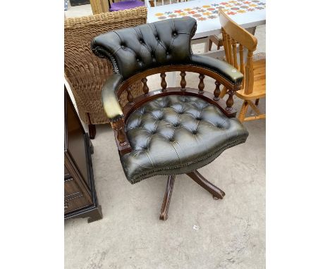 A REPRODUCTION BUTTON BACK SWIVEL OFFICE CHAIR 