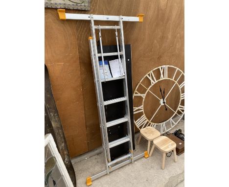 A FOLDING ALLUMINIUM LADDER WITH PLATFORM 