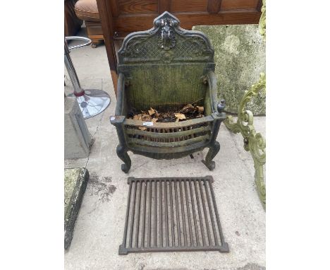 A CAST IRON FIRE GRATE 