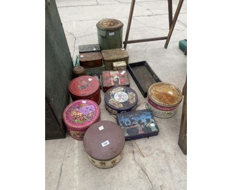 AN ASSORTMENT OF VINTAGE TINS 