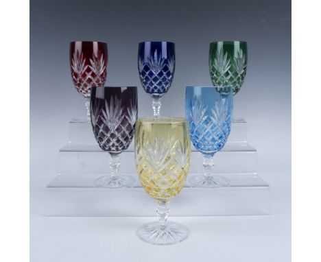 Gorgeous set of multicolored crystal with clear crystal stems. Includes the colors: Green, blue, light blue, purple, red and 