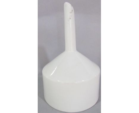 An early to mid 20th century Royal Worcester white ironstone filtering funnel, stamp smudged 13cm diameter x 18cm. 