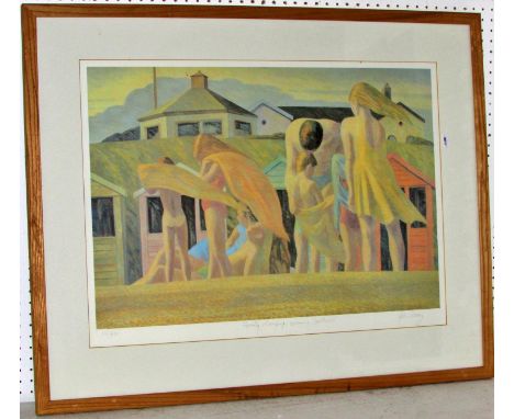 John Reay (British, 1947-2011) - 'Family Changing, Evening, Southwold', limited edition signed print (111/500), print dimensi